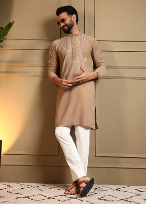Brown Silk Kurta & Pajama Set