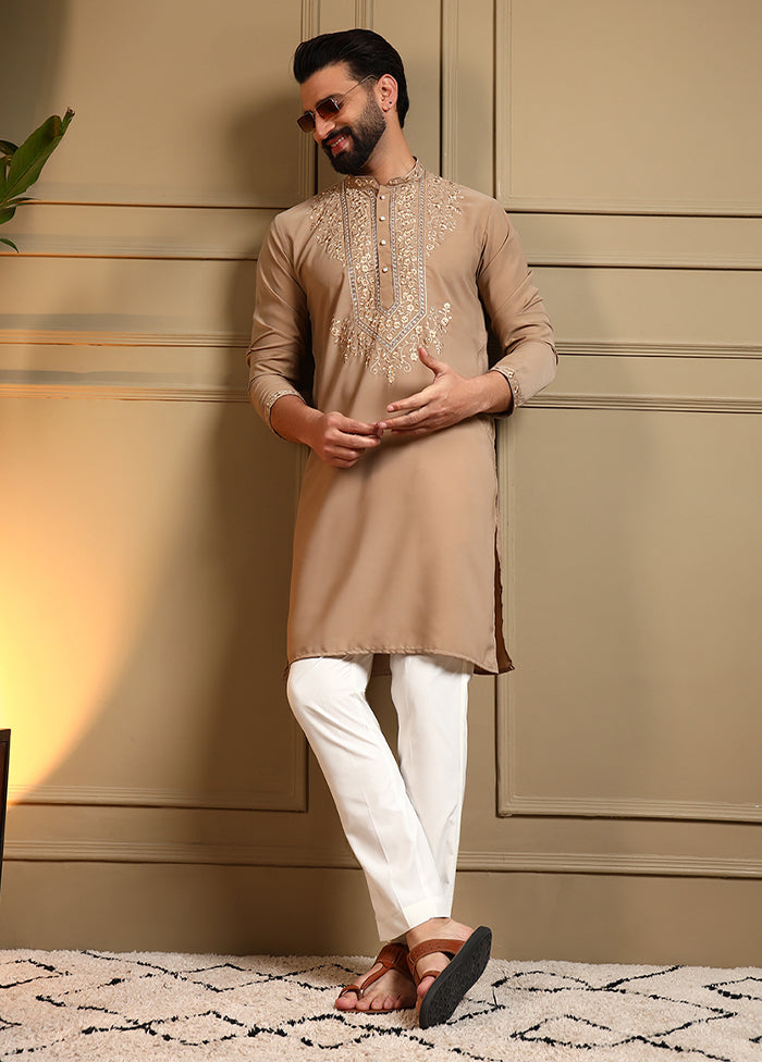 Brown Silk Kurta & Pajama Set