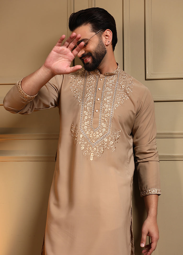 Brown Silk Kurta & Pajama Set