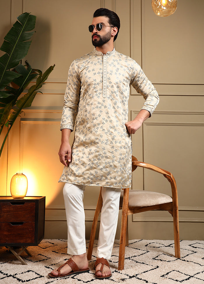 Cream Silk Kurta & Pajama Set