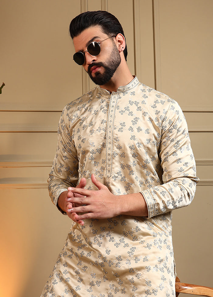 Cream Silk Kurta & Pajama Set