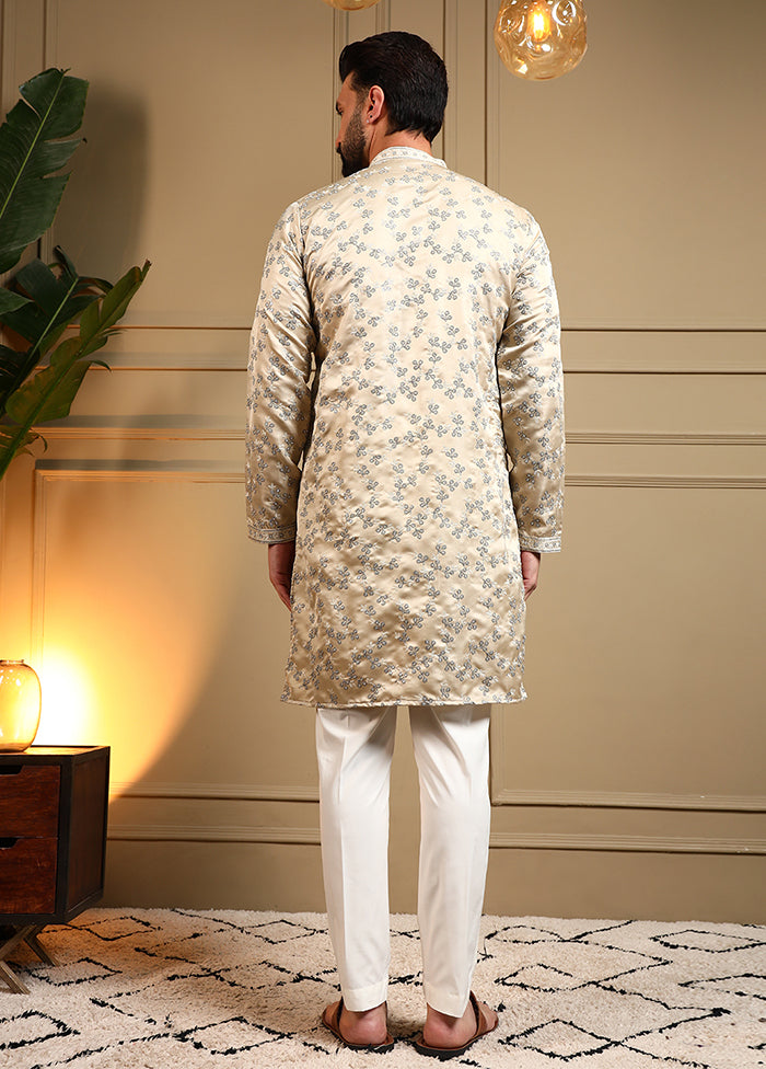 Cream Silk Kurta & Pajama Set