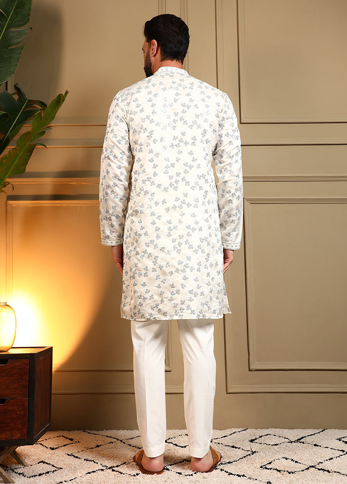 Cream Silk Kurta & Pajama Set