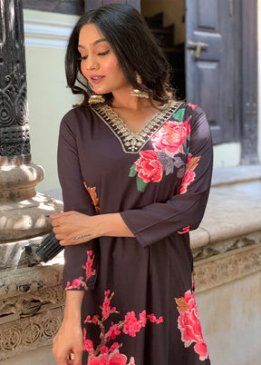 3 Pc Black Readymade Silk Suit Set - Indian Silk House Agencies