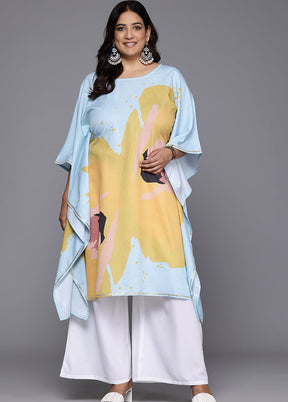 2 Pc Blue Readymade Silk Kurti Set