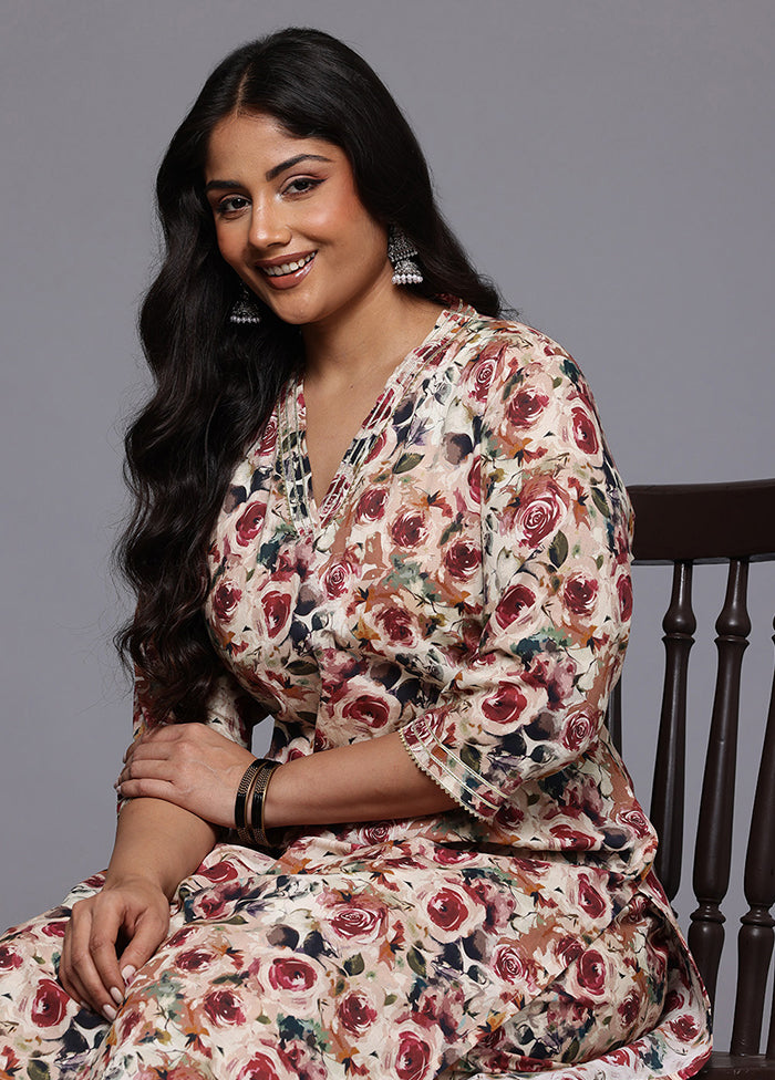 2 Pc Multicolor Pure Readymade Cotton Kurti Set