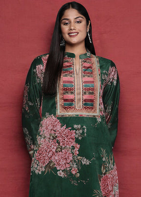 Green Readymade Silk Kurti