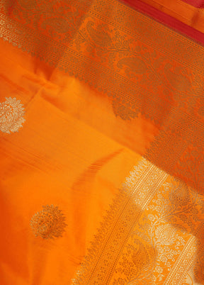 Yellow Uppada Silk Saree With Blouse Piece