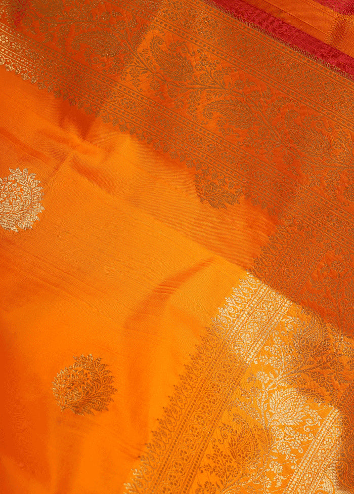 Yellow Uppada Silk Saree With Blouse Piece