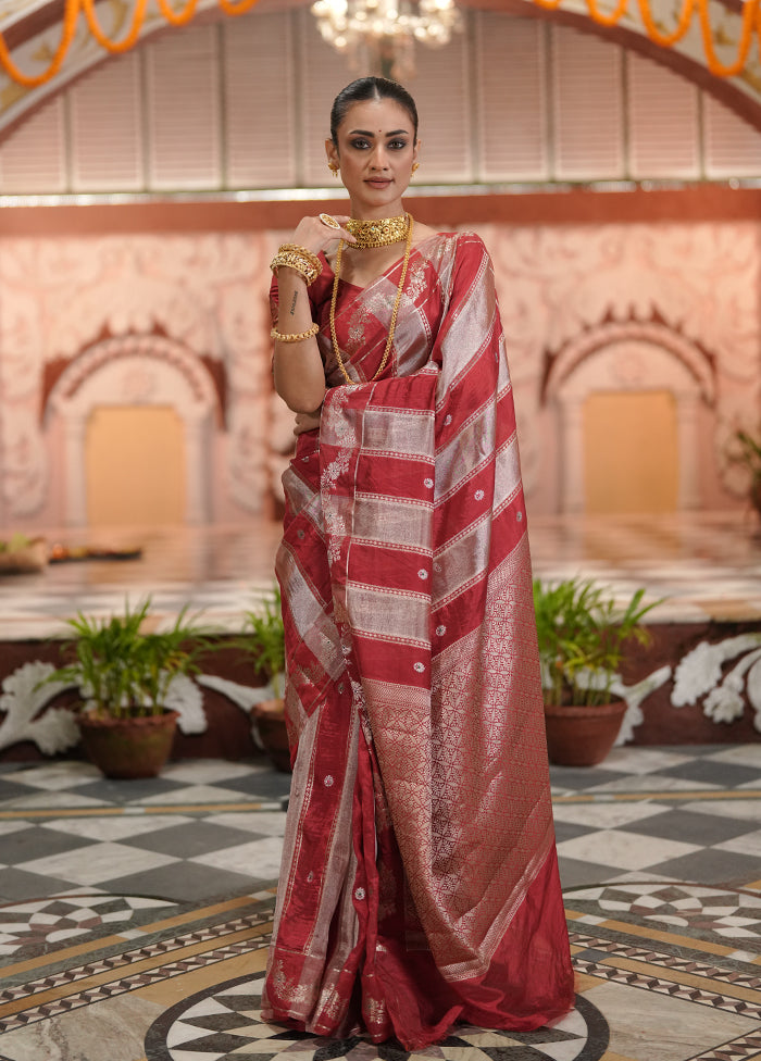 Multicolor Dupion Silk Saree With Blouse Piece