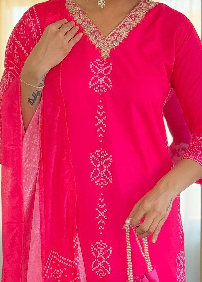 3 Pc Pink Silk Suit Set