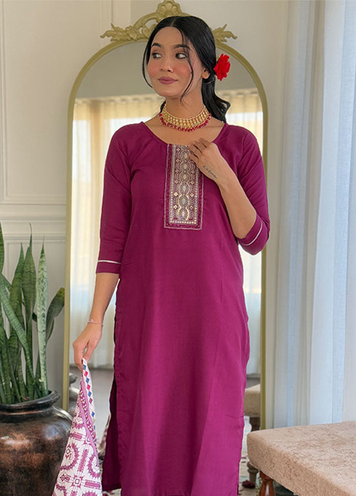 3 Pc Maroon Silk Suit Set