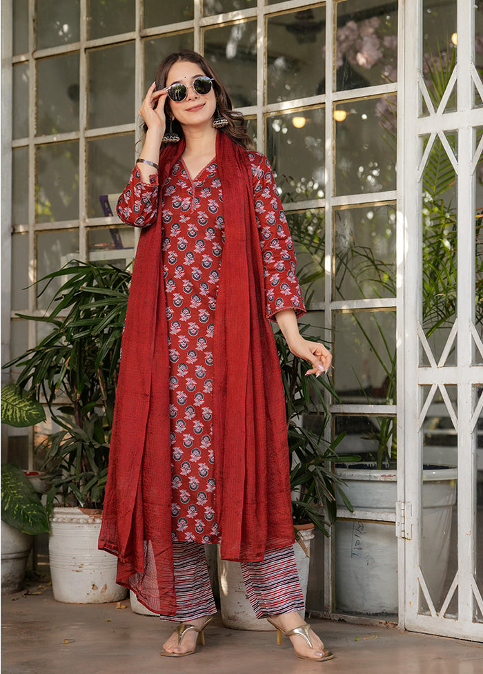 3 Pc Black Cotton Suit Set