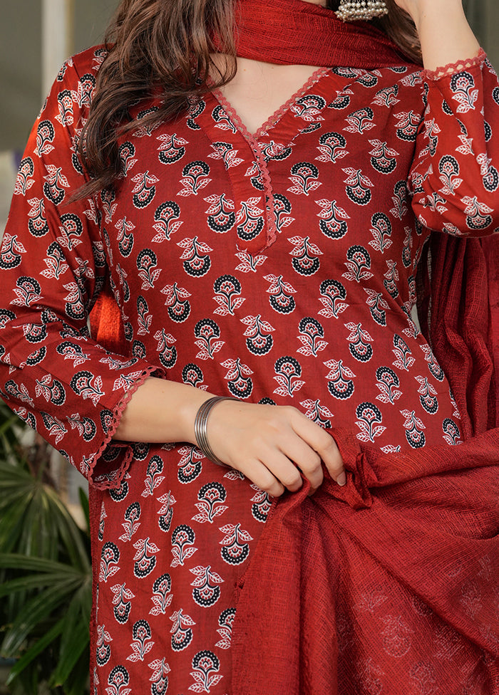 3 Pc Black Cotton Suit Set