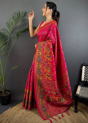 Multicolor Spun Silk Saree With Blouse Piece
