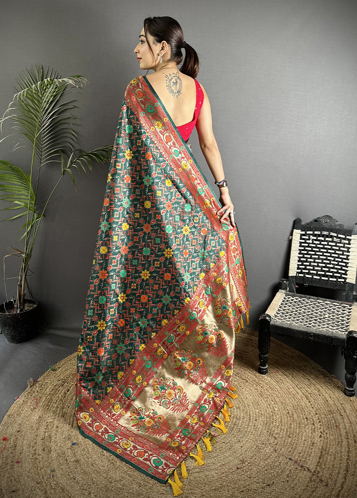Black Spun Silk Saree With Blouse Piece