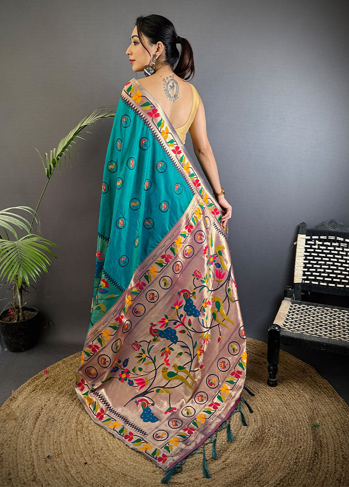 Multicolor Spun Silk Saree With Blouse Piece