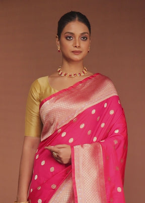 Red Handloom Katan Pure Silk Saree With Blouse Piece