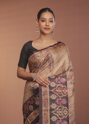 Black Dupion Silk Saree With Blouse Piece