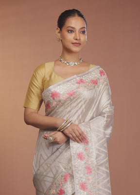 Gold Tissue Silk Saree With Blouse Piece