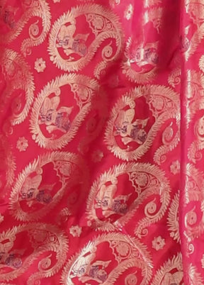 RED HANDLOOM BALUCHARI PURE SILK SAREE WITH BLOUSE