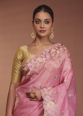 Purple Tissue Silk Saree With Blouse Piece