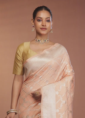 Green Banarasi Silk Saree With Blouse Piece