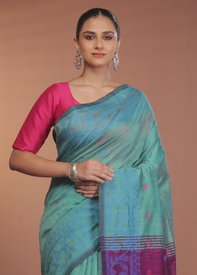 Green Matka Silk Saree With Blouse Piece