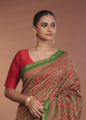 Cream Chanderi Silk Saree With Blouse Piece